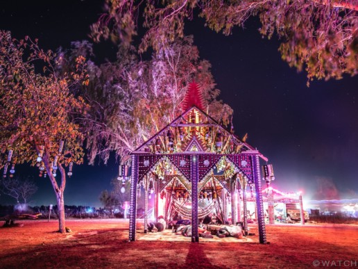 Shrine Installation at Symbiosis Gathering recycled material Kulturehaus Guild