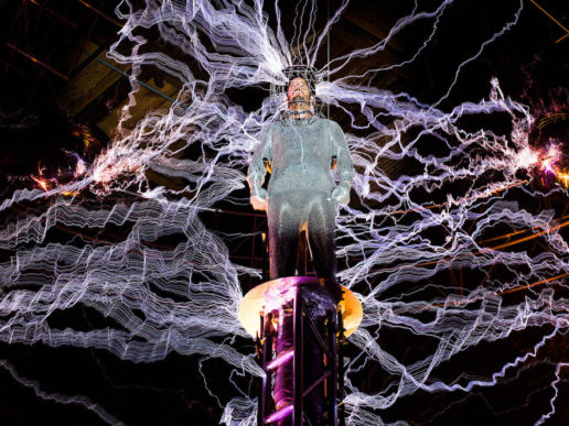 David Blaine Electrified live art installation and collaboration with Arc Attack
