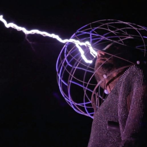 David Blaine Electrified live art installation and collaboration with Arc Attack